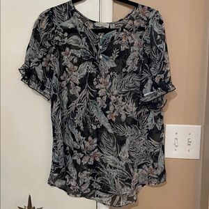 Status Black and White Sheer Blouse